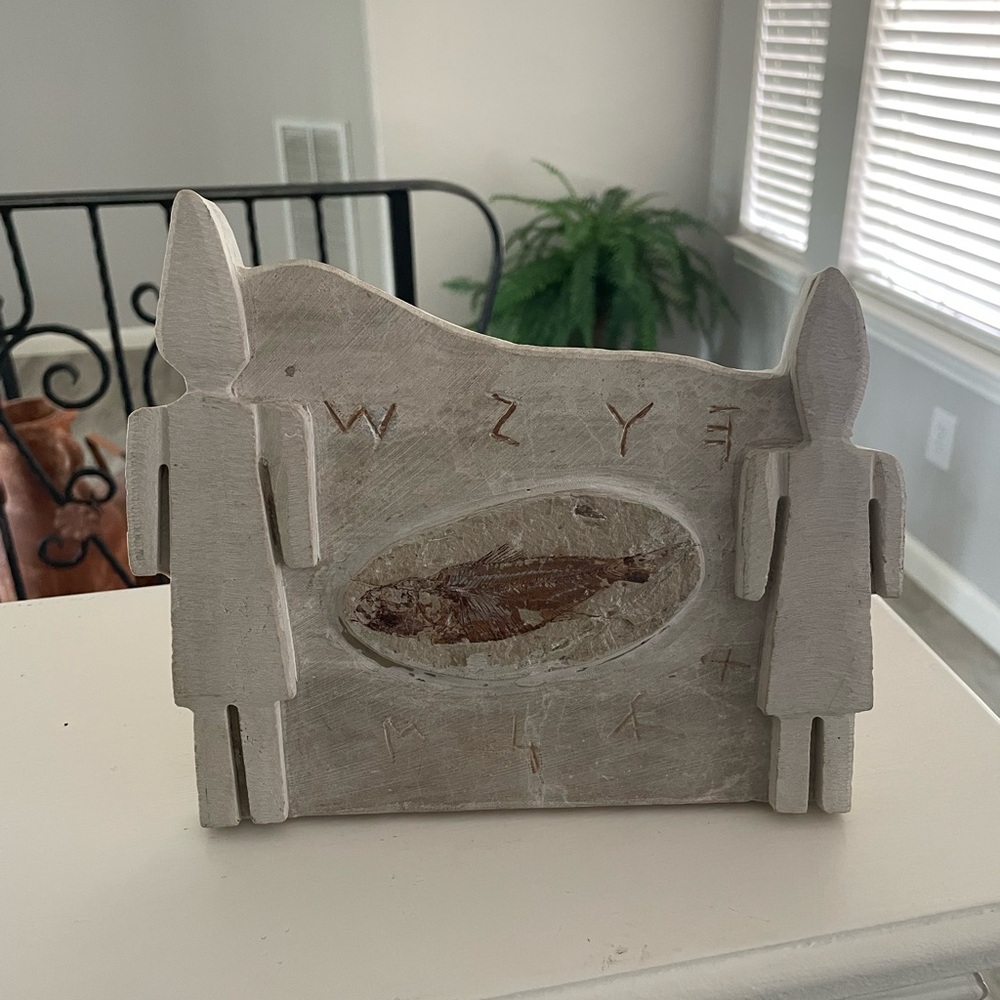 Natural Fish Fossil Stone Sculpture
